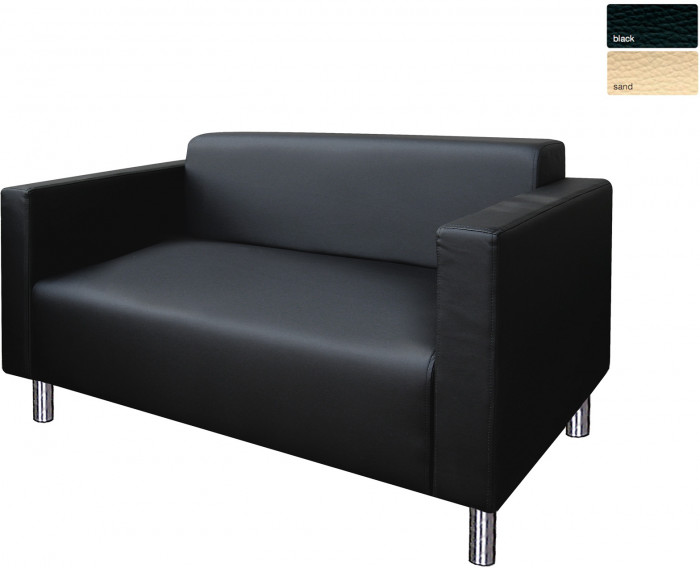 Диван БЛЮЗ 2-х местный экокожа черный