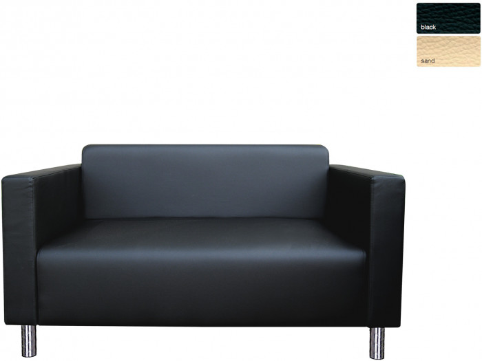 Диван БЛЮЗ 2-х местный экокожа черный