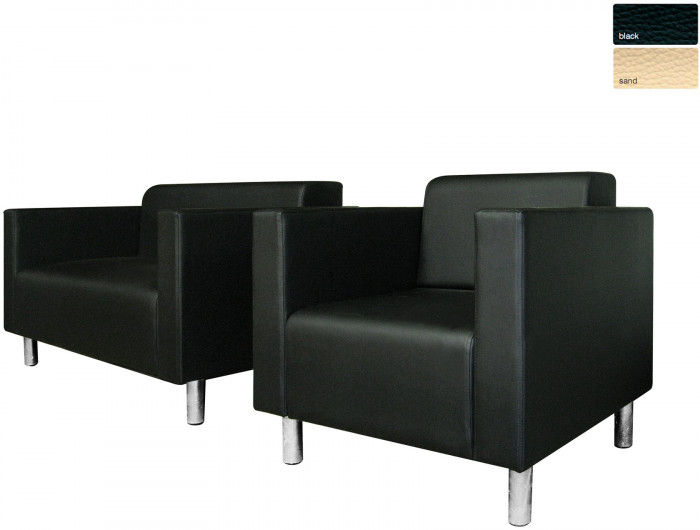 Диван БЛЮЗ 2-х местный экокожа черный