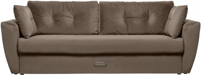 Диван еврокнижка Амстердам 160 ЛЮКС 06 ВЕЛЮР КОРИЧНЕВЫЙ НПБ