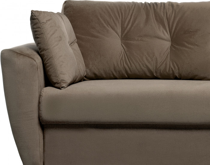 Диван еврокнижка Амстердам 160 ЛЮКС 06 ВЕЛЮР КОРИЧНЕВЫЙ НПБ