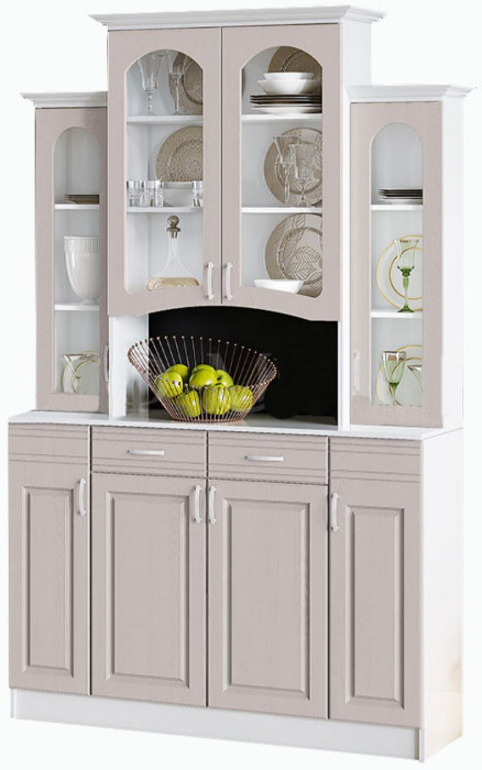 Буфет Констанция 4-х створчатый (Белый матовый / Джинс)