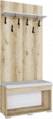 Плейона Тумба с вешалкой делано/белый