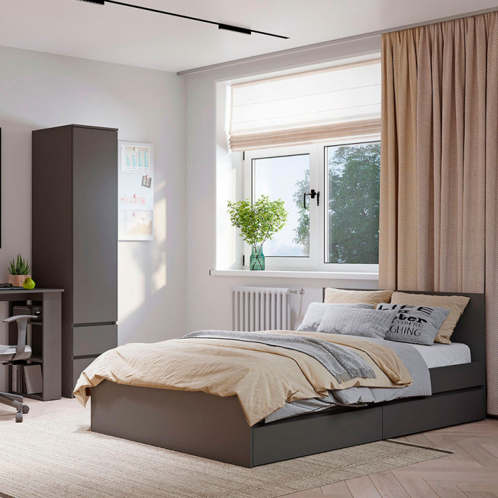 Симпл КР-07 кровать 1,2 м графит