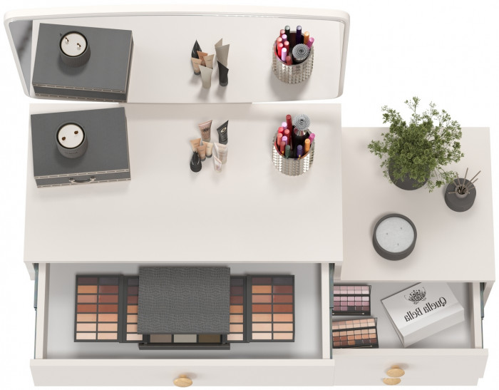 Афина Спальня 4-25901М1к.с. Трюмо, цвет кашемир серый, ШхГхВ 105х38,6х129 см., универсальная сборка, цвет ножек: тик