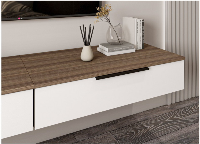 МС Роза Тумба подвесная (Ройс)+ ручка скоба (Орех Франклин карамель/Пудра скин)