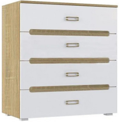 Ким Комод (Сонома / Белый глянец)