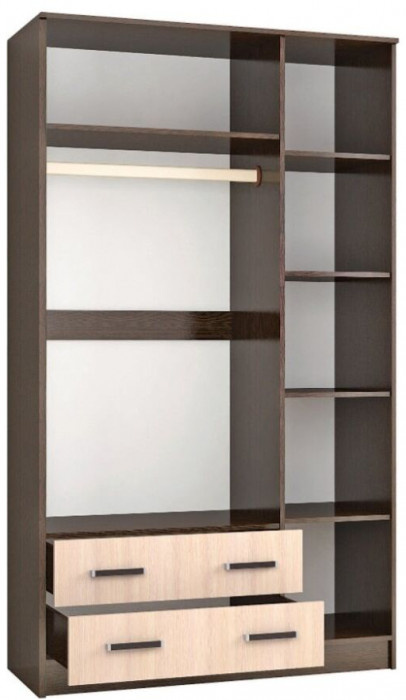 Шкаф комбинированный Лагуна 1200 без зеркала венге/дуб молочный