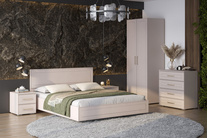 Кровать с основанием ЛДСП Антеро КР-160, Кашемир, Шампань