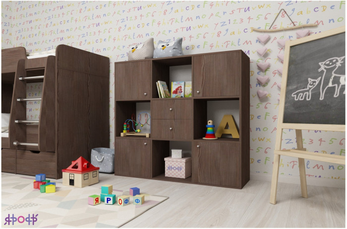 Стеллаж Джери (Дуб молочный/Венге)