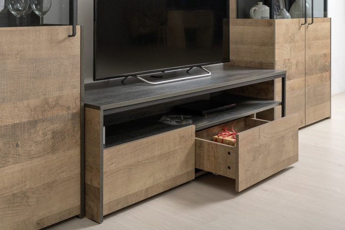 Трувор Гостиная 102, цвет дуб гранж песочный/интра, ШхГхВ 326,6х45,4х210 см., универсальная сборка