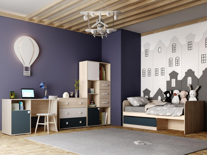 НМ 041.73 Стеллаж Элиот Белый/Маренго/Баунти Песочный