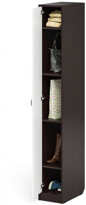 Прихожая П-6-500 Пенал, венге/фасады МДФ белое дерево фрезеровка ромб