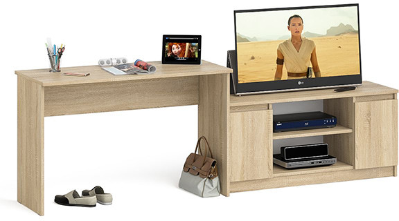 Мори письменный стол МСП1200.1 + Тумба МТВ1200.1, дуб сонома