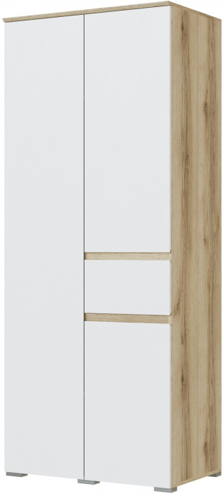 Плейона Шкаф 2-х створчатый, делано/белый