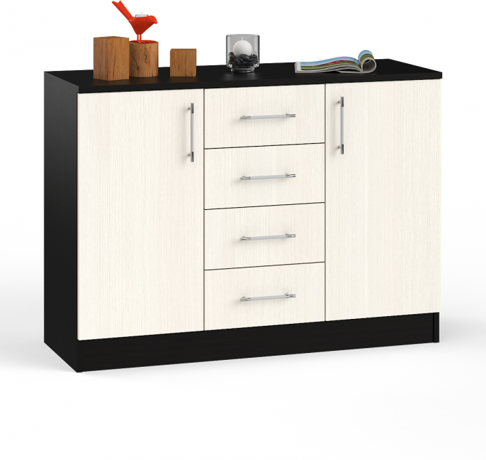 Комод СВК № 2, цвет венге/дуб лоредо, ШхГхВ 120х44х87 см. (Комод Стандарт № 2)