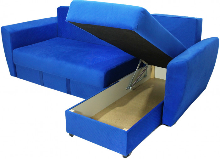 Диван УГЛОВОЙ Амстердам велюр синий 160