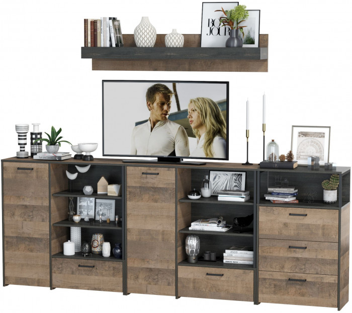 Трувор Гостиная 005, дуб гранж песочный/интра