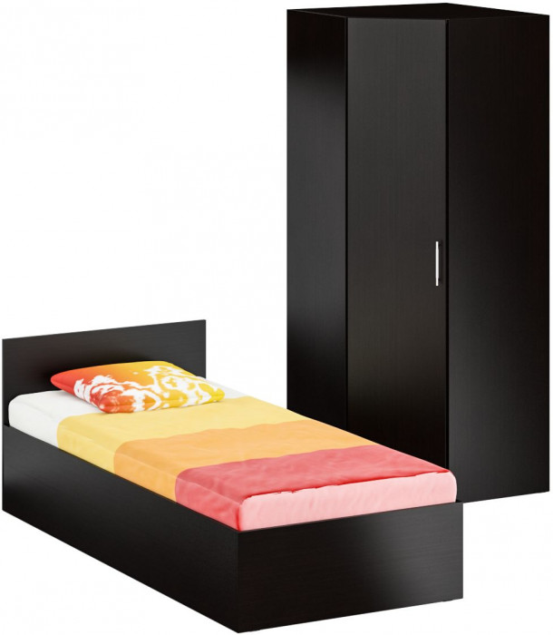 Кровать 0900 + угловой шкаф Стандарт, венге