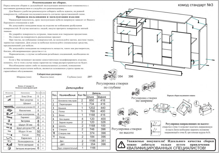 Комод СВК № 3, цвет венге/дуб лоредо, ШхГхВ 120х44х87 см. (Комод Стандарт № 3)