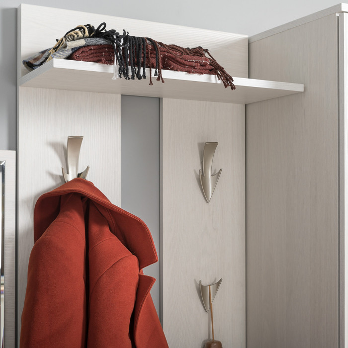 КР100 Ника прихожая № 05, цвет ясень анкор светлый, ШхГхВ 145,6х38,3х207,9 см., универсальная сборка