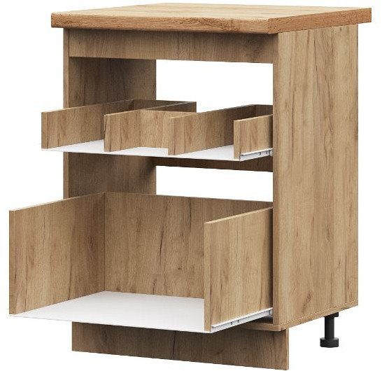 ШНМ 2Я 600 корпус шкаф нижний мойка с ящиками (0,6х0,844х0,474) б/ст дуб крафт золото