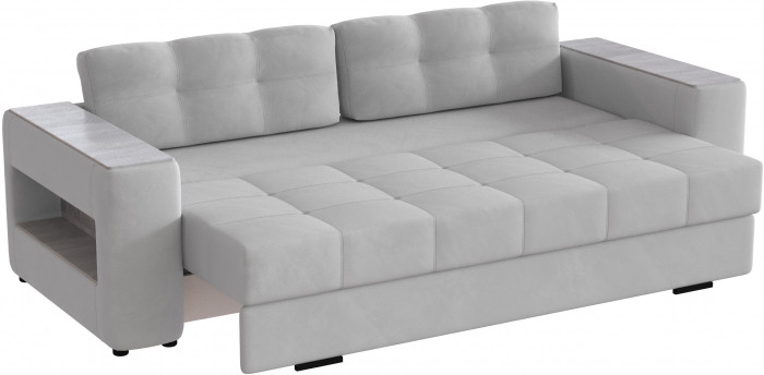 Диван раскладной Доро, светло-серый/мдф холст белый