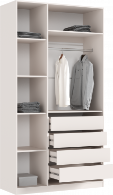 Ларго Шкаф 3-х створчатый 1200 (1 полка/4ящика), Кашемир