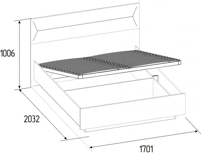 Кровать с подъемным механизмом Neo 307 Люкс 160х200, дуб шавиниган