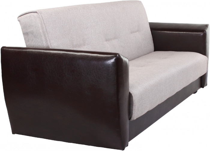 Диван-кровать Амстердам, 120х190, книжка, рогожка/экокожа, бежевый