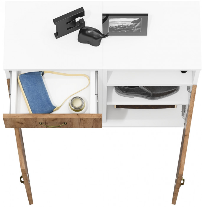 Лидер-8 Тумба МД 3.15 + Тумба МД 3.19, белый шагрень/крафт золото