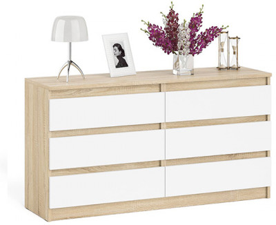 Мори Комод МК1380.6, дуб сонома/белый