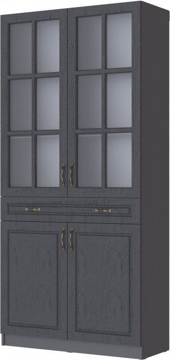 Шкаф-витрина Апполия, Графит серый/Лунный кратер