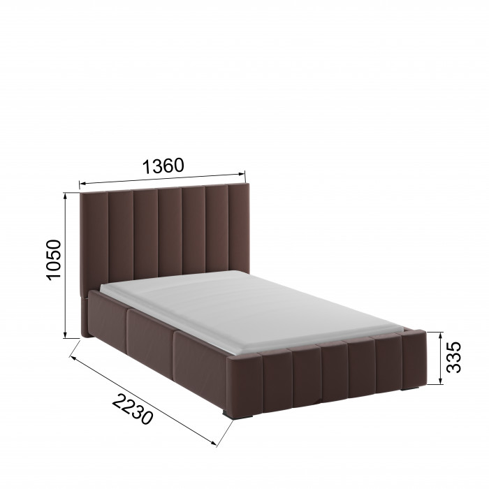 Нега Кровать интерьерная 120 коричневый, ортопед