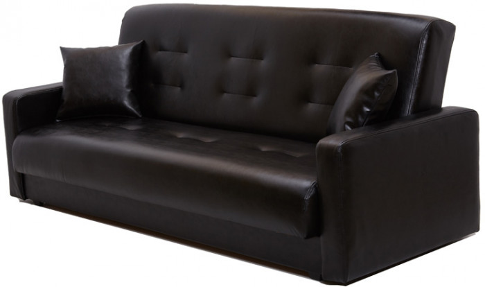 Диван Аккорд 140 черный, пружинный блок Боннель