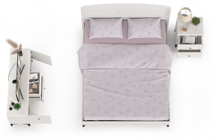 Валенсия Спальня № 39, ЛДСП белый шагрень/МДФ белый шагрень