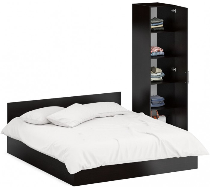 Кровать 1800 + Пенал Стандарт, венге