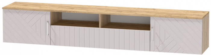 Тумба-3 под ТВ подвесная "Иннэс-7", Крафт золотой/Грэй софт