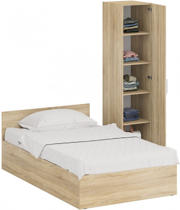 Кровать 1200 + Пенал Стандарт, дуб сонома