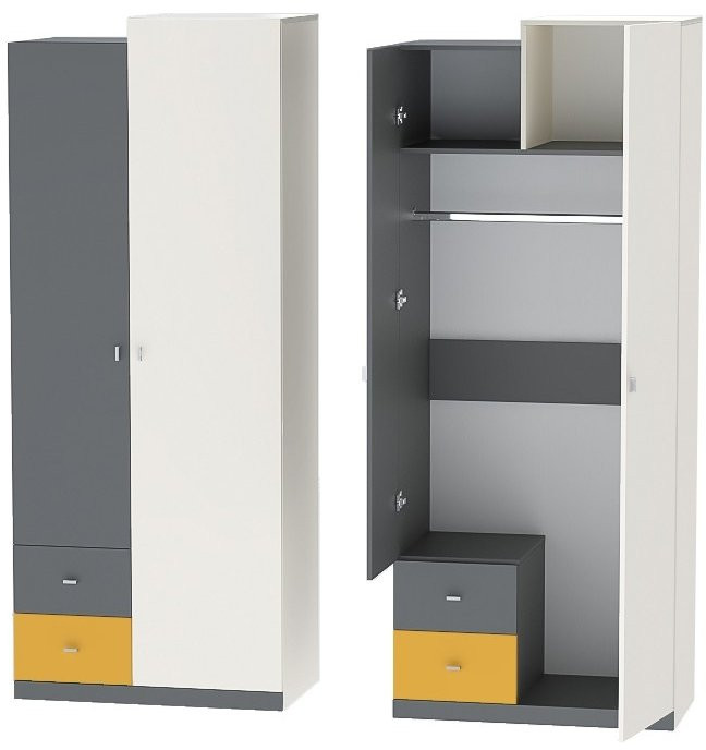 Модульная детская Клео набор 1 (Графит/Миндаль/Солнечный)