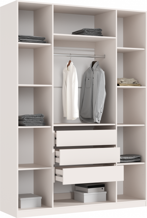 Ларго Шкаф 4-х створчатый 1600 (1 полка/3ящика), Кашемир