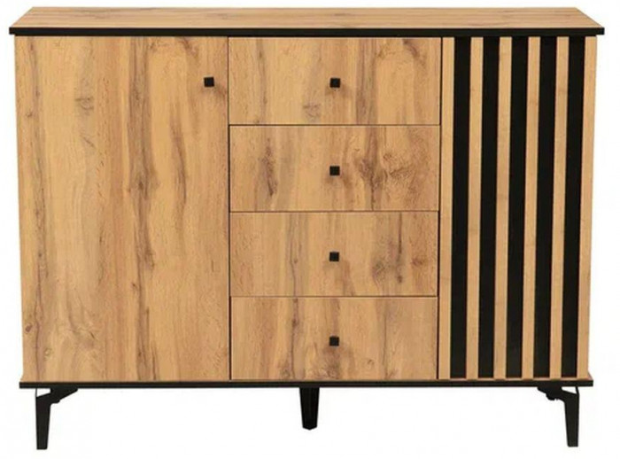 Комод Либерти 51.04 (опора h150) Дуб вотан/Черный