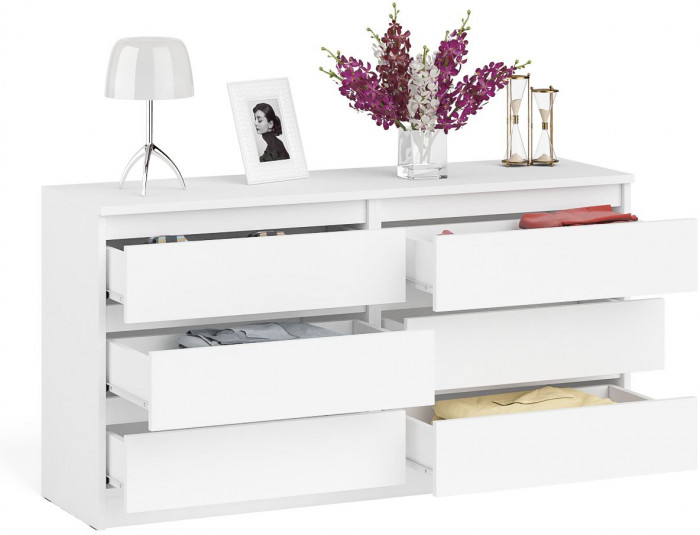 Мори Комод МК1380.6, цвет белый, ШхГхВ 138х41х73 см.