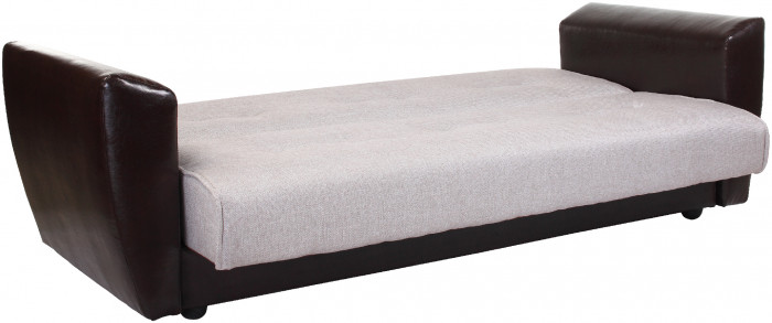 Диван-кровать Амстердам, 140х190, книжка, рогожка/экокожа, бежевый