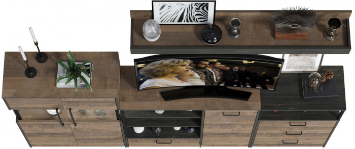 Трувор Гостиная 010, дуб гранж песочный/интра