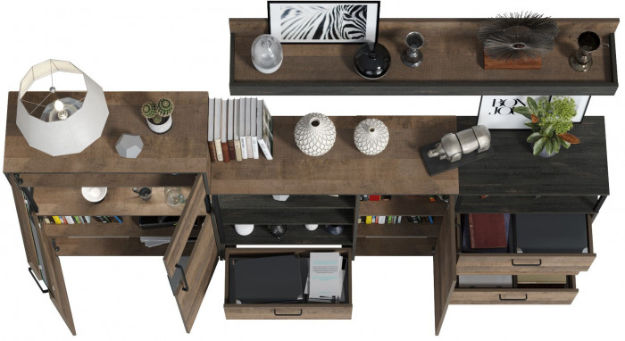 Трувор Гостиная 010, дуб гранж песочный/интра