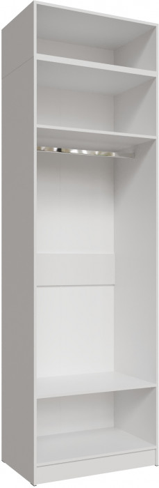 Шкаф 0,8 с антресолью и зеркалом Мадрид, Белый