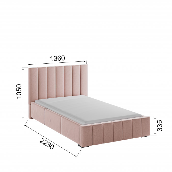 Нега Кровать интерьерная 120 пыльная роза, ПМ