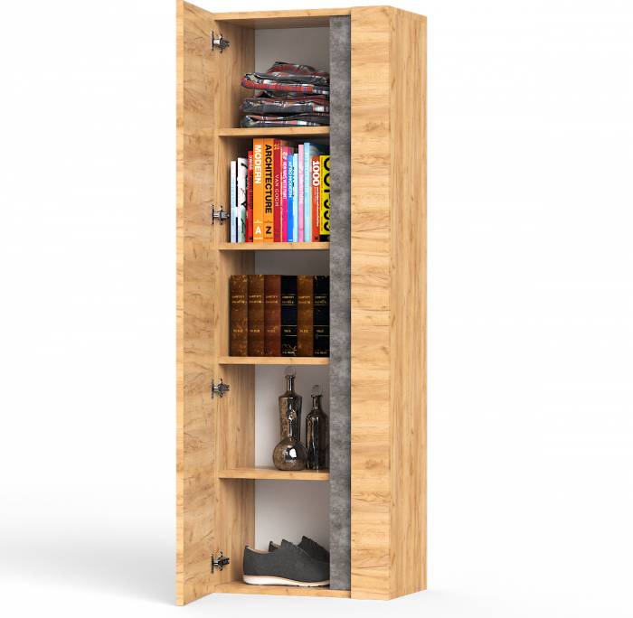 КР100 ??? Арчи Шкаф комбинированный 10.05, цвет дуб крафт золотой/камень тёмный, ШхГхВ 50х30,1х154,9(147,6) см., ун. сб.