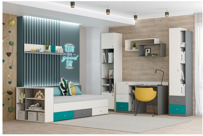 Модульная детская Клео набор 2 (Графит/Миндаль/Солнечный)